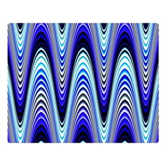 Waves Wavy Blue Pale Cobalt Navy Double Sided Flano Blanket (large)  by Celenk