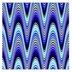 Waves Wavy Blue Pale Cobalt Navy Large Satin Scarf (square) by Celenk