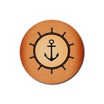 Nautical Anchor Marine Ocean Sea Rubber Coaster (Round)  Front