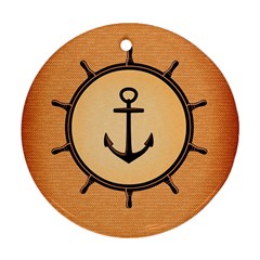 Nautical Anchor Marine Ocean Sea Round Ornament (two Sides) by Celenk