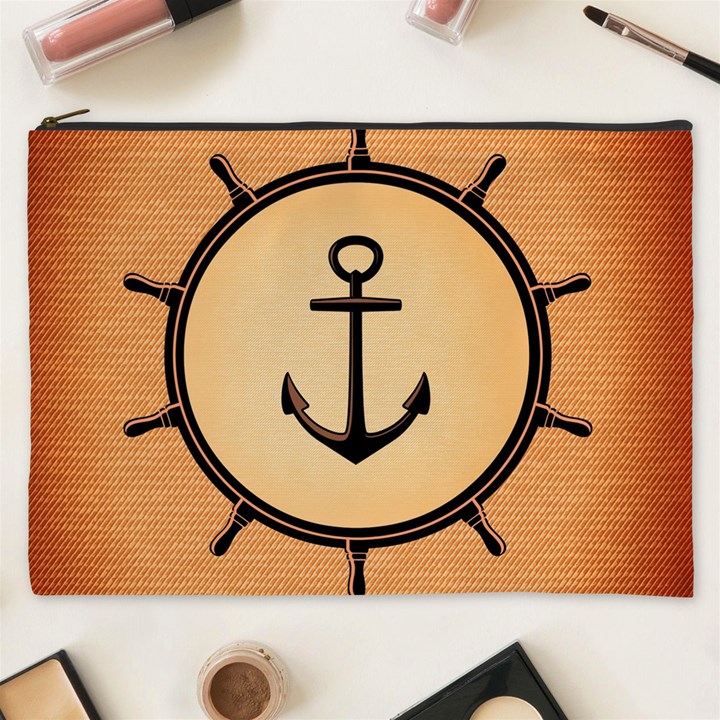 Nautical Anchor Marine Ocean Sea Cosmetic Bag (XXXL) 