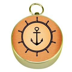 Nautical Anchor Marine Ocean Sea Gold Compasses by Celenk