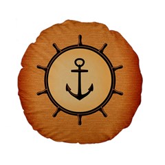 Nautical Anchor Marine Ocean Sea Standard 15  Premium Flano Round Cushions by Celenk