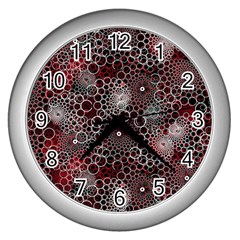 Chain Mail Vortex Pattern Wall Clocks (silver)  by Celenk