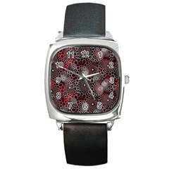 Chain Mail Vortex Pattern Square Metal Watch by Celenk