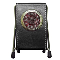 Chain Mail Vortex Pattern Pen Holder Desk Clocks by Celenk