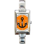 Anchor Keeper Sailing Boat Rectangle Italian Charm Watch Front