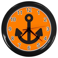 Anchor Keeper Sailing Boat Wall Clocks (black) by Celenk