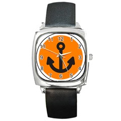 Anchor Keeper Sailing Boat Square Metal Watch by Celenk