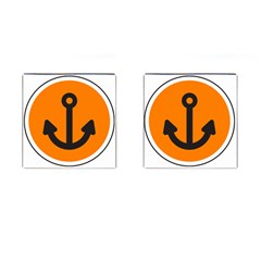 Anchor Keeper Sailing Boat Cufflinks (square) by Celenk