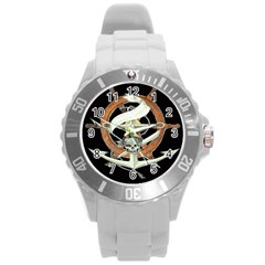 Anchor Seaman Sailor Maritime Ship Round Plastic Sport Watch (l) by Celenk