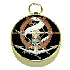 Anchor Seaman Sailor Maritime Ship Gold Compasses by Celenk