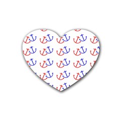 Anchors Nautical Backdrop Sea Nautical Rubber Coaster (heart)  by Celenk