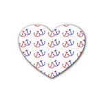 Anchors Nautical Backdrop Sea Nautical Rubber Coaster (Heart)  Front