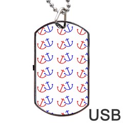 Anchors Nautical Backdrop Sea Nautical Dog Tag Usb Flash (one Side) by Celenk