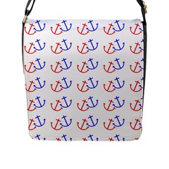 Anchors Nautical Backdrop Sea Nautical Flap Messenger Bag (l)  by Celenk