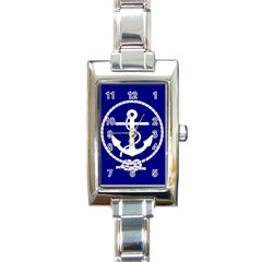 Anchor Flag Blue Background Rectangle Italian Charm Watch by Celenk