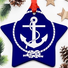 Anchor Flag Blue Background Ornament (star) by Celenk