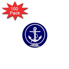 Anchor Flag Blue Background 1  Mini Buttons (100 Pack)  by Celenk