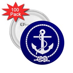 Anchor Flag Blue Background 2 25  Buttons (100 Pack)  by Celenk