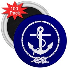 Anchor Flag Blue Background 3  Magnets (100 Pack) by Celenk