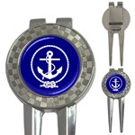 Anchor Flag Blue background 3-in-1 Golf Divots Front