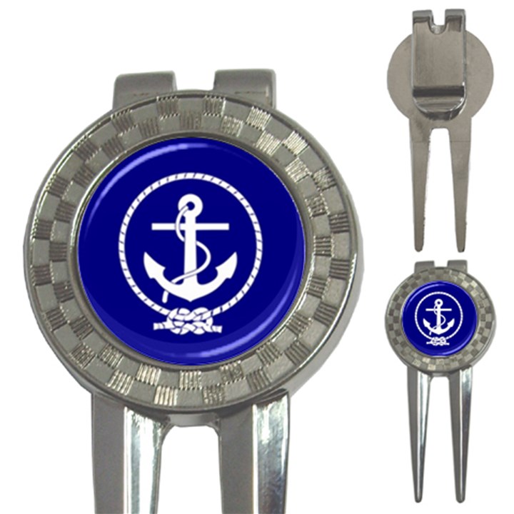 Anchor Flag Blue background 3-in-1 Golf Divots