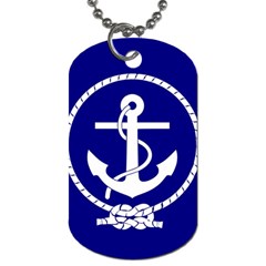 Anchor Flag Blue Background Dog Tag (one Side)