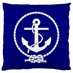 Anchor Flag Blue Background Large Cushion Case (two Sides) by Celenk