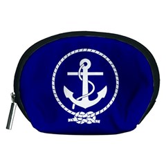 Anchor Flag Blue Background Accessory Pouches (medium)  by Celenk