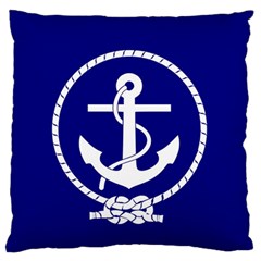 Anchor Flag Blue Background Standard Flano Cushion Case (one Side) by Celenk