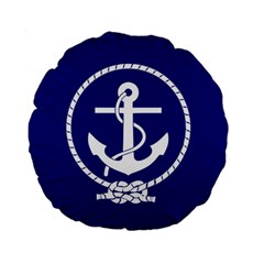 Anchor Flag Blue Background Standard 15  Premium Flano Round Cushions by Celenk