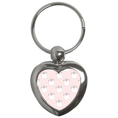 Pattern Cat Pink Cute Sweet Fur Key Chains (heart)  by Celenk