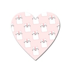 Pattern Cat Pink Cute Sweet Fur Heart Magnet by Celenk