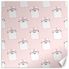 Pattern Cat Pink Cute Sweet Fur Canvas 12  X 12   by Celenk