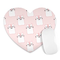 Pattern Cat Pink Cute Sweet Fur Heart Mousepads by Celenk