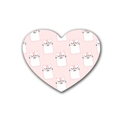 Pattern Cat Pink Cute Sweet Fur Heart Coaster (4 Pack)  by Celenk