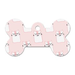 Pattern Cat Pink Cute Sweet Fur Dog Tag Bone (two Sides) by Celenk