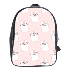 Pattern Cat Pink Cute Sweet Fur School Bag (large) by Celenk