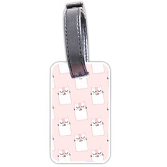 Pattern Cat Pink Cute Sweet Fur Luggage Tags (one Side)  by Celenk