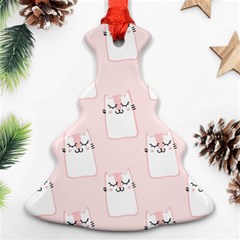 Pattern Cat Pink Cute Sweet Fur Ornament (christmas Tree)  by Celenk