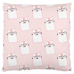 Pattern Cat Pink Cute Sweet Fur Large Cushion Case (one Side) by Celenk