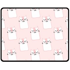 Pattern Cat Pink Cute Sweet Fur Double Sided Fleece Blanket (medium)  by Celenk