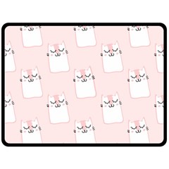 Pattern Cat Pink Cute Sweet Fur Double Sided Fleece Blanket (large)  by Celenk