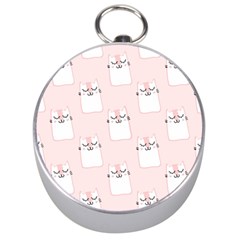 Pattern Cat Pink Cute Sweet Fur Silver Compasses by Celenk