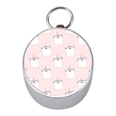 Pattern Cat Pink Cute Sweet Fur Mini Silver Compasses by Celenk