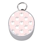 Pattern Cat Pink Cute Sweet Fur Mini Silver Compasses Front