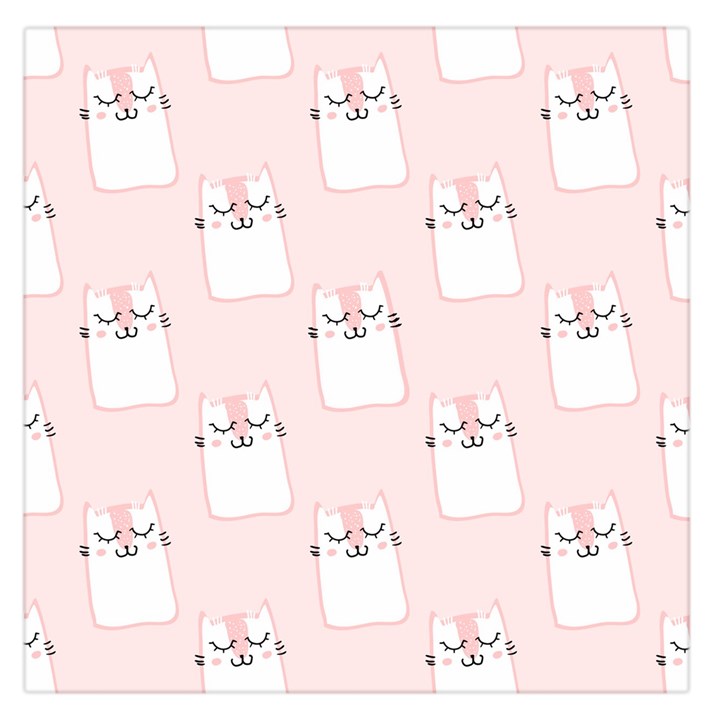 Pattern Cat Pink Cute Sweet Fur Large Satin Scarf (Square)