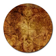 Map Of The World Old Historically Round Mousepads by Celenk