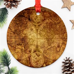 Map Of The World Old Historically Ornament (round) by Celenk